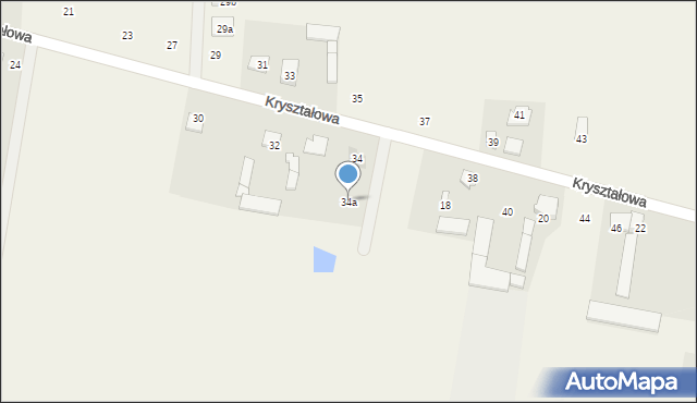 Krusze, Kryształowa, 34a, mapa Krusze