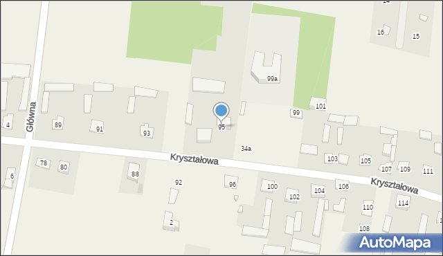 Krusze, Kryształowa, 95, mapa Krusze