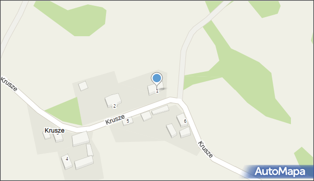 Krusze, Krusze, 1, mapa Krusze
