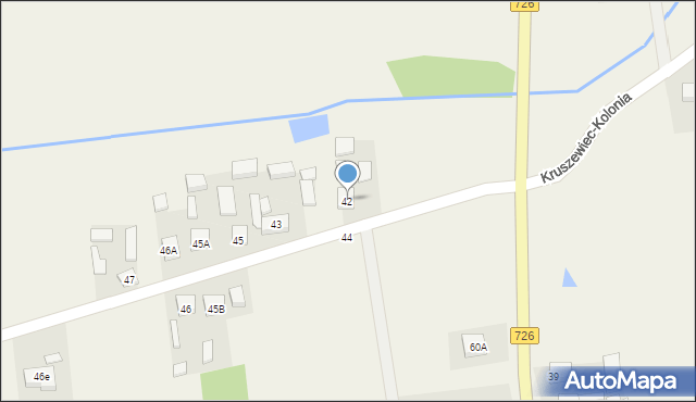 Kruszewiec-Kolonia, Kruszewiec-Kolonia, 42, mapa Kruszewiec-Kolonia