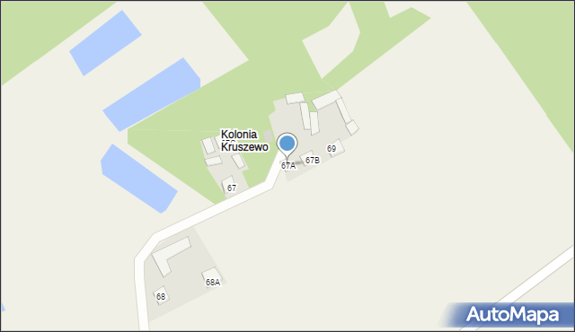 Kruszewo, Kruszewo, 67A, mapa Kruszewo