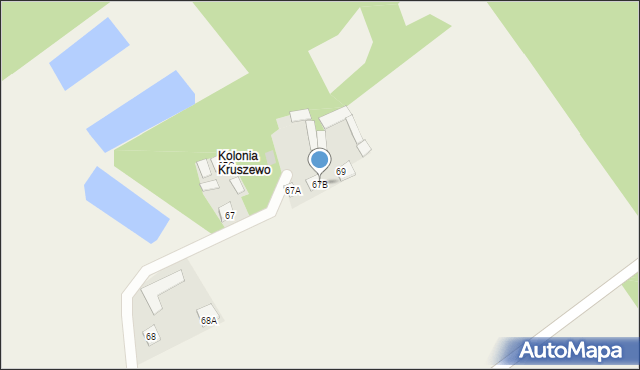 Kruszewo, Kruszewo, 67B, mapa Kruszewo