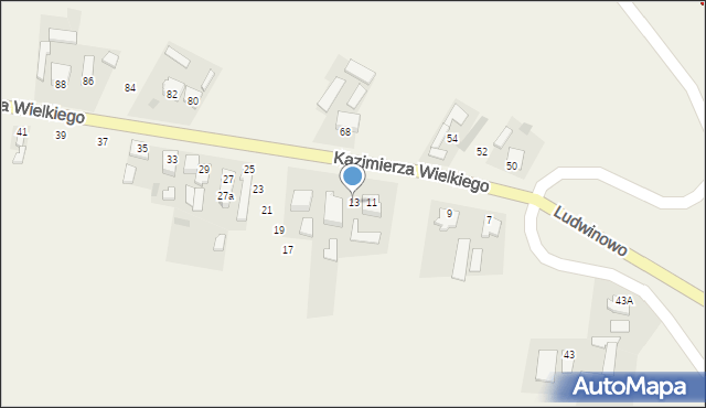 Kruszyn, Króla Kazimierza Wielkiego, 13, mapa Kruszyn