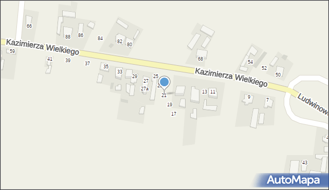 Kruszyn, Króla Kazimierza Wielkiego, 21, mapa Kruszyn