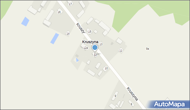 Kruszyna, Kruszyna, 12, mapa Kruszyna