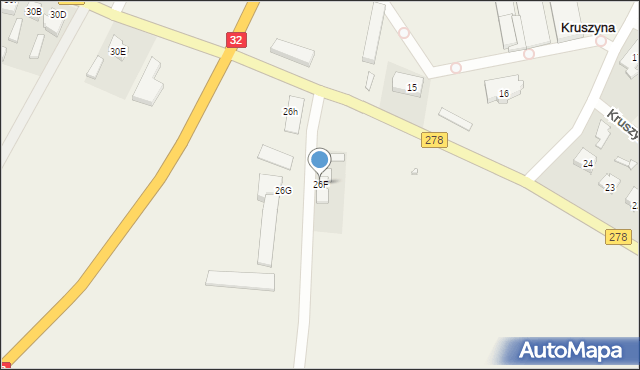 Kruszyna, Kruszyna, 26F, mapa Kruszyna