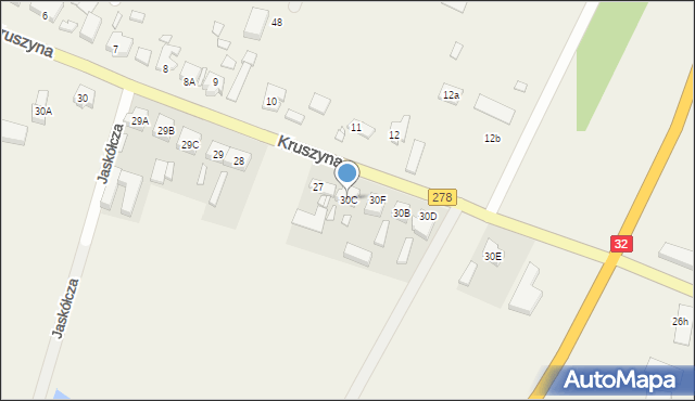 Kruszyna, Kruszyna, 30C, mapa Kruszyna