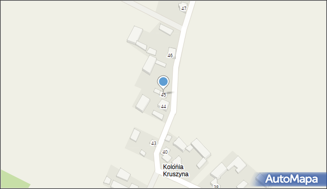 Kruszyna, Kruszyna, 45, mapa Kruszyna