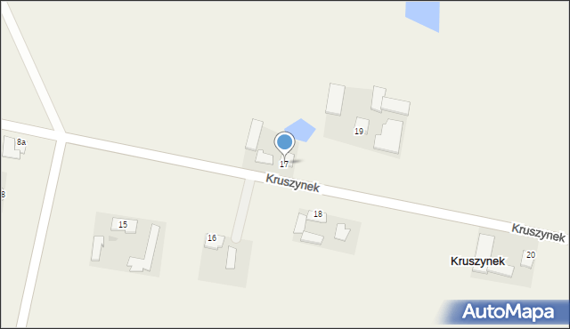 Kruszynek, Kruszynek, 17, mapa Kruszynek