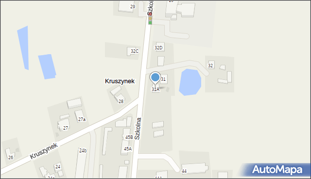 Kruszynek, Kruszynek, 31A, mapa Kruszynek