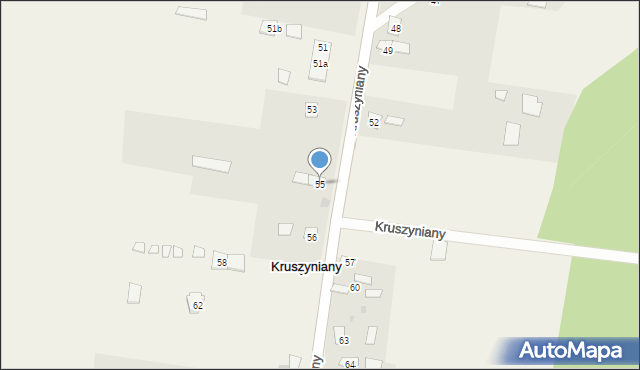 Kruszyniany, Kruszyniany, 55, mapa Kruszyniany