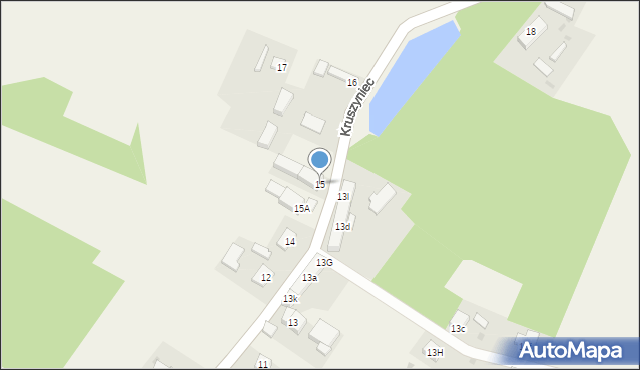 Kruszyniec, Kruszyniec, 15, mapa Kruszyniec