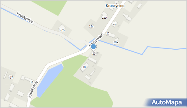 Kruszyniec, Kruszyniec, 19, mapa Kruszyniec
