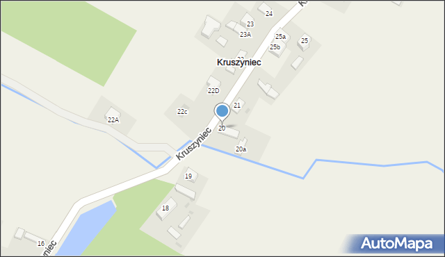 Kruszyniec, Kruszyniec, 20, mapa Kruszyniec