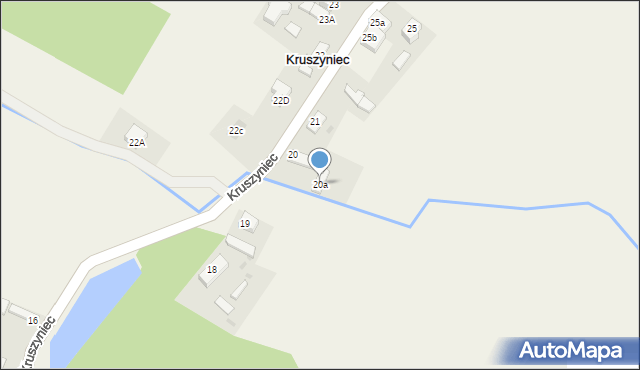 Kruszyniec, Kruszyniec, 20a, mapa Kruszyniec