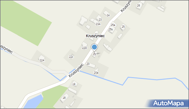 Kruszyniec, Kruszyniec, 21, mapa Kruszyniec