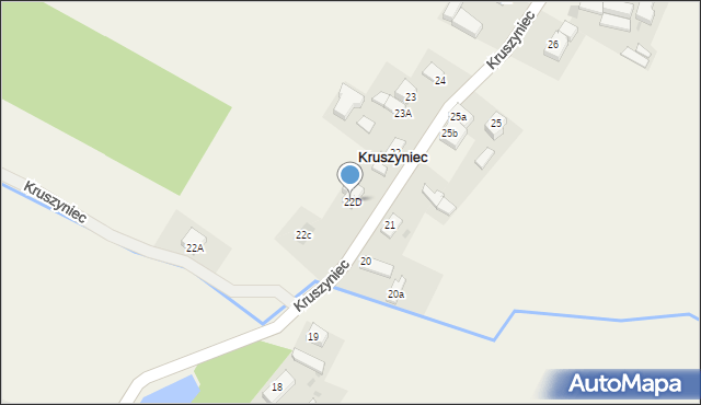 Kruszyniec, Kruszyniec, 22D, mapa Kruszyniec
