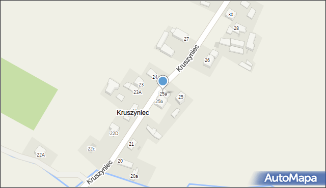 Kruszyniec, Kruszyniec, 25a, mapa Kruszyniec