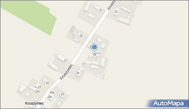Kruszyniec, Kruszyniec, 28, mapa Kruszyniec