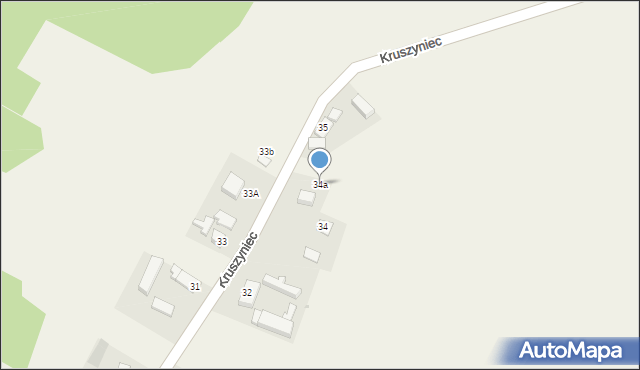 Kruszyniec, Kruszyniec, 34a, mapa Kruszyniec