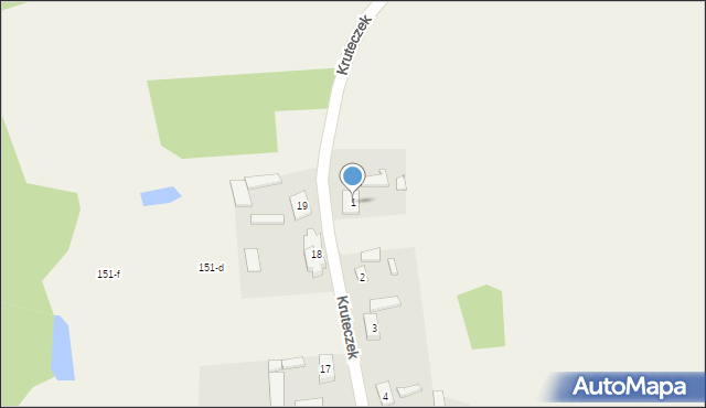 Kruteczek, Kruteczek, 1, mapa Kruteczek