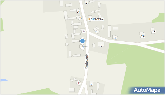 Kruteczek, Kruteczek, 12, mapa Kruteczek