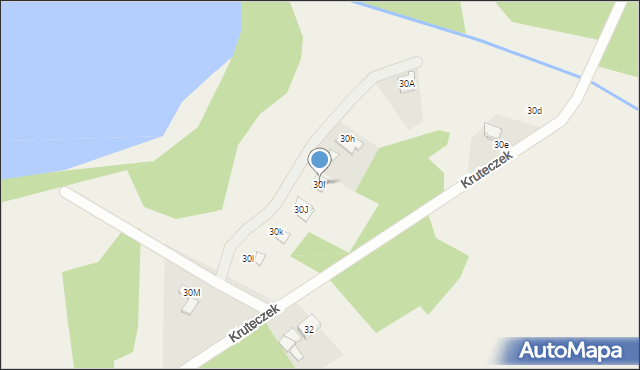 Kruteczek, Kruteczek, 30I, mapa Kruteczek