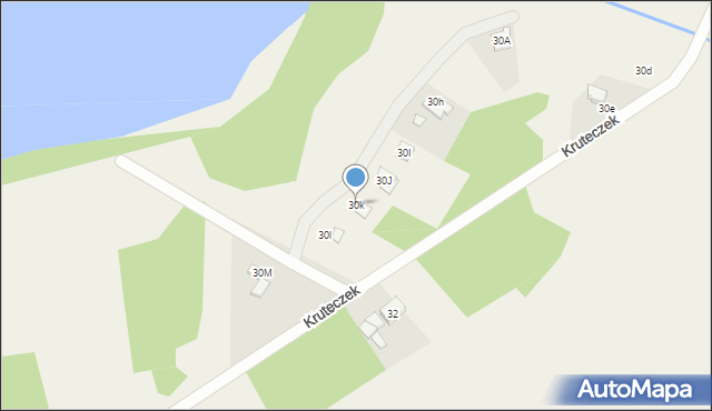Kruteczek, Kruteczek, 30k, mapa Kruteczek