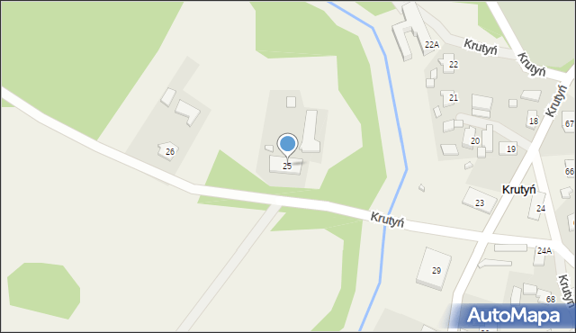Krutyń, Krutyń, 25, mapa Krutyń