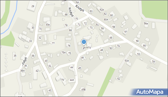 Krutyń, Krutyń, 47, mapa Krutyń