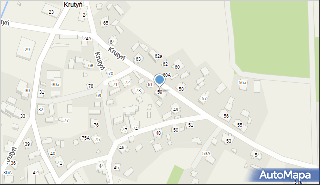 Krutyń, Krutyń, 59, mapa Krutyń