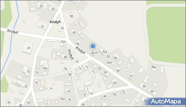 Krutyń, Krutyń, 63, mapa Krutyń