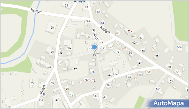 Krutyń, Krutyń, 69, mapa Krutyń