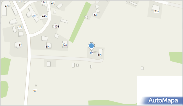 Krutyń, Krutyń, 87, mapa Krutyń
