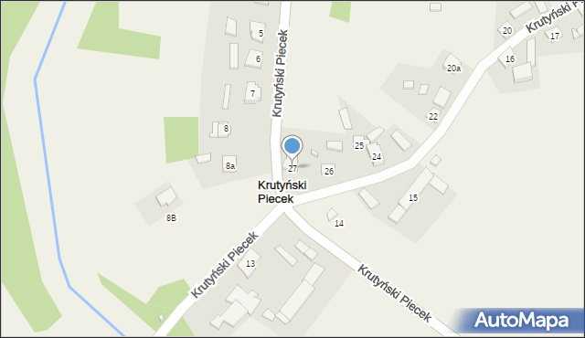 Krutyński Piecek, Krutyński Piecek, 27, mapa Krutyński Piecek