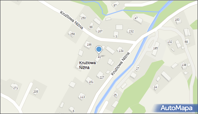 Krużlowa Niżna, Krużlowa Niżna, 41, mapa Krużlowa Niżna