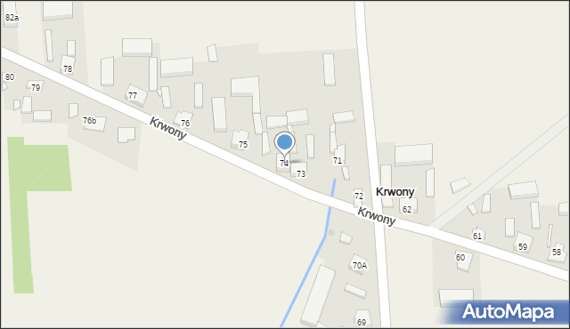 Krwony, Krwony, 74, mapa Krwony