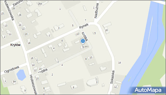 Kryłów, Krótka, 5, mapa Kryłów