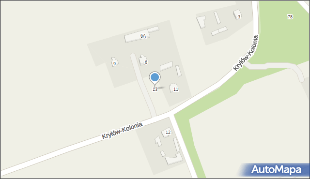 Kryłów-Kolonia, Kryłów-Kolonia, 13, mapa Kryłów-Kolonia