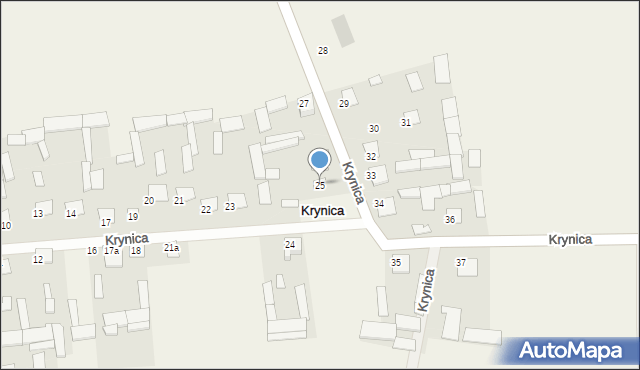 Krynica, Krynica, 25, mapa Krynica