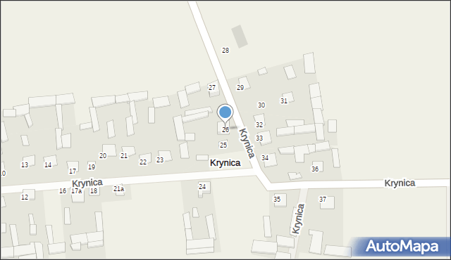 Krynica, Krynica, 26, mapa Krynica