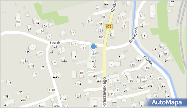 Krynica-Zdrój, Kraszewskiego Józefa Ignacego, 102, mapa Krynica-Zdrój