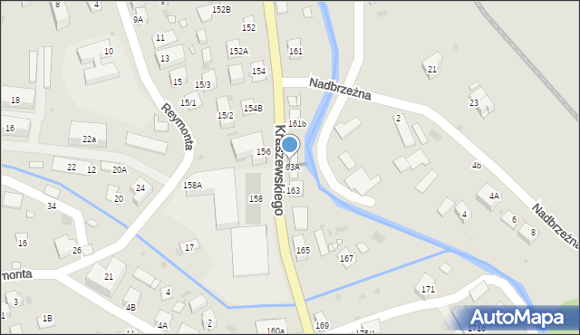 Krynica-Zdrój, Kraszewskiego Józefa Ignacego, 163A, mapa Krynica-Zdrój