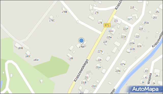 Krynica-Zdrój, Kraszewskiego Józefa Ignacego, 178A, mapa Krynica-Zdrój