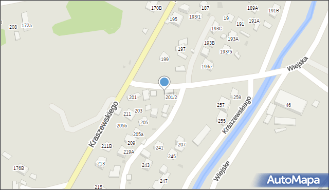 Krynica-Zdrój, Kraszewskiego Józefa Ignacego, 201A, mapa Krynica-Zdrój