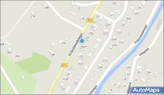 Krynica-Zdrój, Kraszewskiego Józefa Ignacego, 227b, mapa Krynica-Zdrój