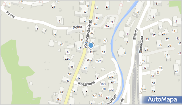 Krynica-Zdrój, Kraszewskiego Józefa Ignacego, 31, mapa Krynica-Zdrój