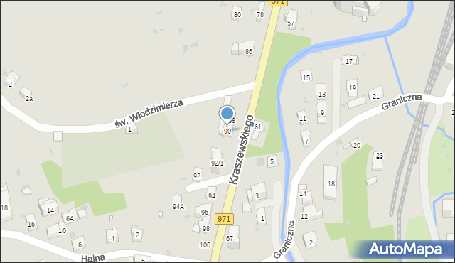 Krynica-Zdrój, Kraszewskiego Józefa Ignacego, 90, mapa Krynica-Zdrój