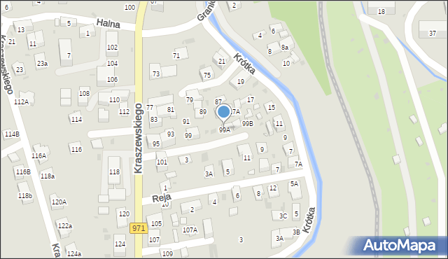 Krynica-Zdrój, Kraszewskiego Józefa Ignacego, 99A, mapa Krynica-Zdrój