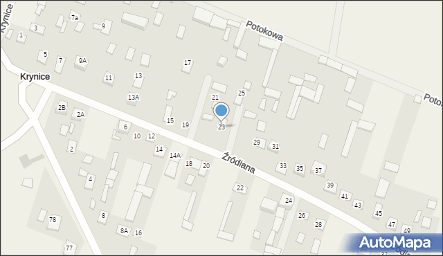 Krynice, Krynice, 23, mapa Krynice